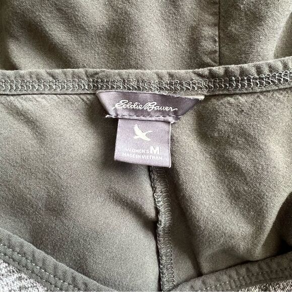 Eddie Bauer Heather Green V Neck Long Sleeve Top - Picture 7 of 8